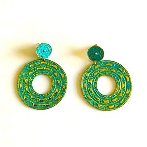 Gold & Aqua earrings